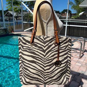 Michael Kors Jet Set Animal Print Canvas Tote